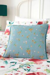 Dreams & Drapes 'Abstract Poppy' Velvet Filled Cushion - Size: 43 cm x 43 cm - thumbnail 2