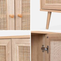 sweeek 120cm sideboard cabinet with wooden effect in Beige - thumbnail 8