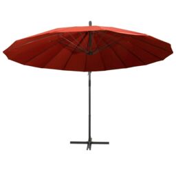 Berkfield Home Hanging Garden Parasol Terracotta 3 m Aluminium Pole in Brown - thumbnail 3