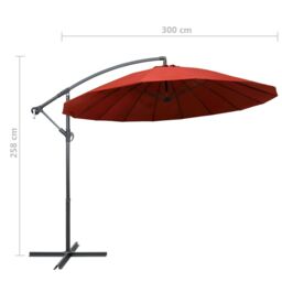 Berkfield Home Hanging Garden Parasol Terracotta 3 m Aluminium Pole in Brown - thumbnail 9