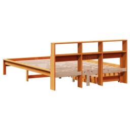 Berkfield Home Bookcase Bed without Mattress Wax Brown 140x190 cm Solid Wood Pine - thumbnail 6