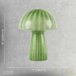 Happy Homewares 1970s Italian Design Translucent Jade Green Glass Mushroom Table Lamp - thumbnail 7