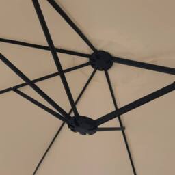 Berkfield Home Double-Head Parasol Taupe 449x245 cm in Beige - thumbnail 6