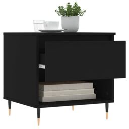 Berkfield Home Coffee Table Black 50x46x50 cm Engineered Wood - Size: 50 x 46 x 50 cm - thumbnail 4