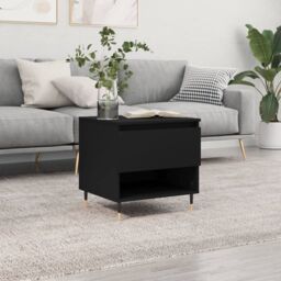 Berkfield Home Coffee Table Black 50x46x50 cm Engineered Wood - Size: 50 x 46 x 50 cm