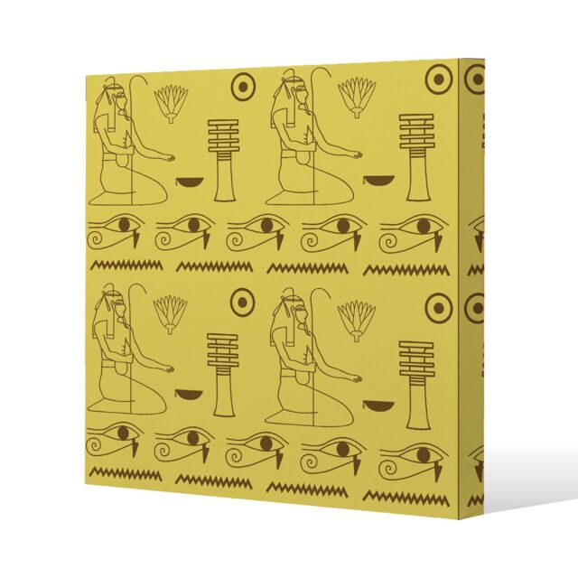 Benjamin Tate Design Pattern of Egyptian hieroglyphics (Canvas Print) / 90 x 90 x 4cm in Natural - Size: 90 x 90 x 4 cm - image 1