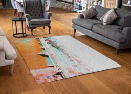 Benjamin Tate Design London Eye Veiw Orange Rug in Natural - Size: Large - thumbnail 2