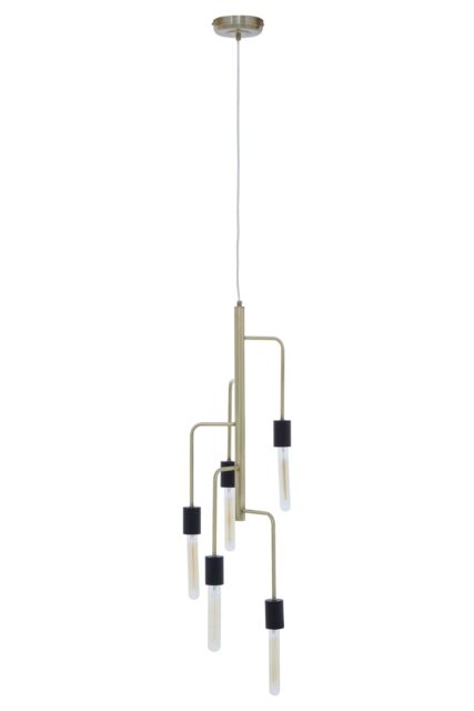 Orsina Modern 5 Bulb Antique Brass Pendant Light, Brass-Toned Hanging Light With 5 Slender Arms, Ambient Lighting in Copper - image 1