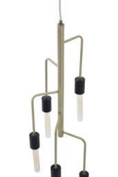 Orsina Modern 5 Bulb Antique Brass Pendant Light, Brass-Toned Hanging Light With 5 Slender Arms, Ambient Lighting in Copper - thumbnail 4