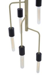 Orsina Modern 5 Bulb Antique Brass Pendant Light, Brass-Toned Hanging Light With 5 Slender Arms, Ambient Lighting in Copper - thumbnail 5