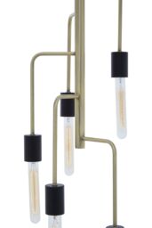 Orsina Modern 5 Bulb Antique Brass Pendant Light, Brass-Toned Hanging Light With 5 Slender Arms, Ambient Lighting in Copper - thumbnail 6