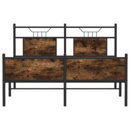 Berkfield Home Durable Bed Frame without Mattress Smoked Oak 137x190 cm Engineer in Brown - thumbnail 6