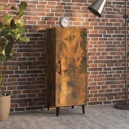 Berkfield Home Sideboard Smoked Oak 34.5x34x90 cm Engineered Wood in Brown - thumbnail 1