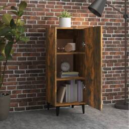 Berkfield Home Sideboard Smoked Oak 34.5x34x90 cm Engineered Wood in Brown - thumbnail 3