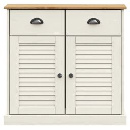 Berkfield Home Sideboard with Drawers VIGO 78x40x75 cm White Solid Wood Pine - Size: 78 x 40 x 75 cm - thumbnail 5
