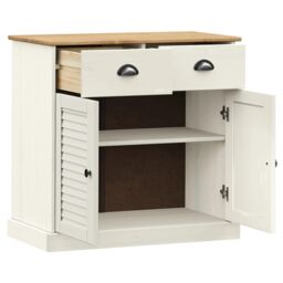 Berkfield Home Sideboard with Drawers VIGO 78x40x75 cm White Solid Wood Pine - Size: 78 x 40 x 75 cm - thumbnail 4