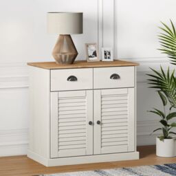 Berkfield Home Sideboard with Drawers VIGO 78x40x75 cm White Solid Wood Pine - Size: 78 x 40 x 75 cm