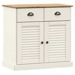 Berkfield Home Sideboard with Drawers VIGO 78x40x75 cm White Solid Wood Pine - Size: 78 x 40 x 75 cm - thumbnail 2