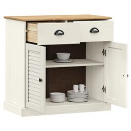 Berkfield Home Sideboard with Drawers VIGO 78x40x75 cm White Solid Wood Pine - Size: 78 x 40 x 75 cm - thumbnail 3