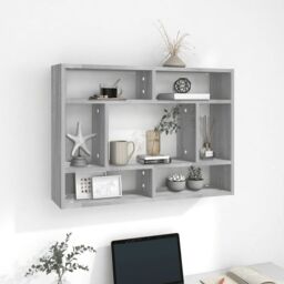 Berkfield Home Wall Shelf Grey Sonoma 75x16x55 cm Engineered Wood - Size: 75 x 16 x 55 cm - thumbnail 1