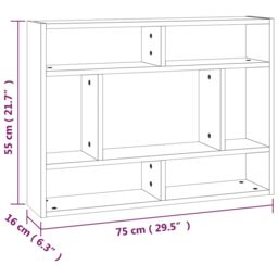 Berkfield Home Wall Shelf Grey Sonoma 75x16x55 cm Engineered Wood - Size: 75 x 16 x 55 cm - thumbnail 6