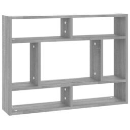 Berkfield Home Wall Shelf Grey Sonoma 75x16x55 cm Engineered Wood - Size: 75 x 16 x 55 cm - thumbnail 2
