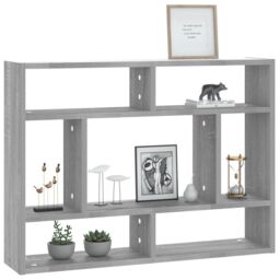 Berkfield Home Wall Shelf Grey Sonoma 75x16x55 cm Engineered Wood - Size: 75 x 16 x 55 cm - thumbnail 5