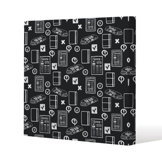 Benjamin Tate Design Press & media symbols (Canvas Print) / 46 x 46 x 4cm in Natural - Size: 46 x 46 x 4 cm - image 1