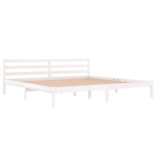 Berkfield Home Beautiful Day Bed Solid Wood Pine 200x200 cm Super King White - image 1
