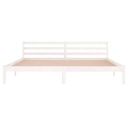 Berkfield Home Beautiful Day Bed Solid Wood Pine 200x200 cm Super King White - thumbnail 4
