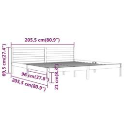 Berkfield Home Beautiful Day Bed Solid Wood Pine 200x200 cm Super King White - thumbnail 8