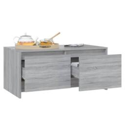 Berkfield Home Coffee Table Grey Sonoma 90x50x41.5 cm Engineered Wood - thumbnail 4