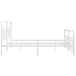 Berkfield Home Metal Bed Frame without Mattress with Footboard White 183x213cm - Size: 183x213 cm - thumbnail 5