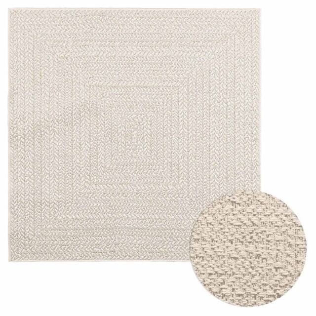 Berkfield Home Rug ZIZUR Cream 120x120 cm Jute Look Indoor & Outdoor - Size: Medium - image 1