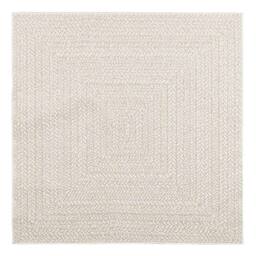 Berkfield Home Rug ZIZUR Cream 120x120 cm Jute Look Indoor & Outdoor - Size: Medium - thumbnail 3
