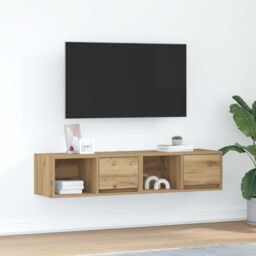 Berkfield Home TV Cabinets 2 pcs Artisan Oak 60x31x25.5 cm Engineered Wood in Brown - thumbnail 1