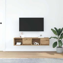 Berkfield Home TV Cabinets 2 pcs Artisan Oak 60x31x25.5 cm Engineered Wood in Brown - thumbnail 3