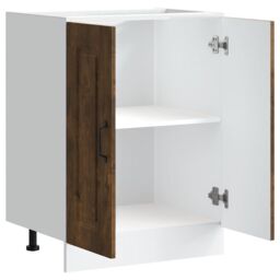 Berkfield Home Sink Base Cabinet Kalmar Smoked Oak 60x46x81.5 cm Engineered Wood in Brown - thumbnail 5