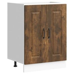 Berkfield Home Sink Base Cabinet Kalmar Smoked Oak 60x46x81.5 cm Engineered Wood in Brown - thumbnail 2