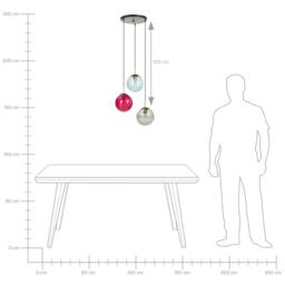 Wyld and Coco Three-Light Pendant Lamp Multicolour Glass and Iron - thumbnail 7