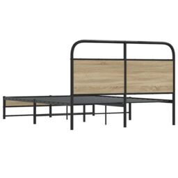 Berkfield Home Bed Frame Without Mattress 120x200 cm Smoked Oak Engineered Wood in Brown - Size: Small Double - thumbnail 7