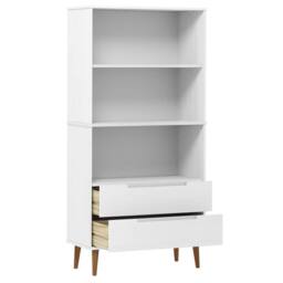 Berkfield Home Beautiful Bookcase MOLDE White 85x35x170, 5 cm Solid Wood Pine - thumbnail 5
