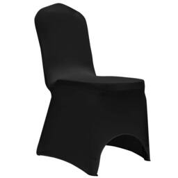 Berkfield Home Fabric Chair Cover Stretch Black 12 pcs