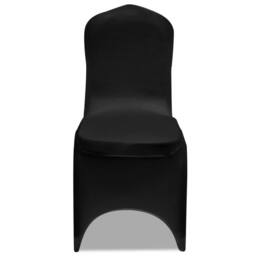 Berkfield Home Fabric Chair Cover Stretch Black 12 pcs - thumbnail 4