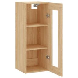 Berkfield Home Wall Mounted Cabinet Sonoma Oak 34.5x34x90 cm in Light Tan - thumbnail 7