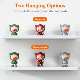 VOGREX White Durable Plastic Wall Shelves, 4 Pack Home Storage - thumbnail 6