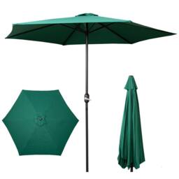 Samuel Alexander 2.7m Green Havana Garden Patio Parasol with Crank Handle - thumbnail 9