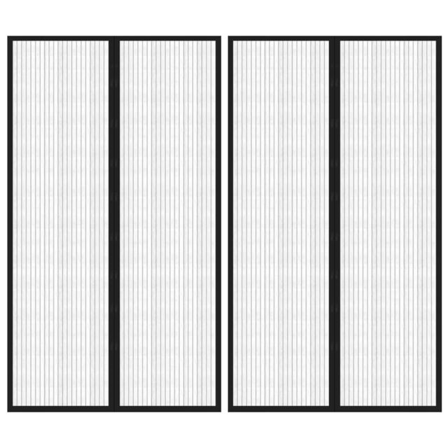 Berkfield Home Insect Door Curtains 2 pcs with Magnet Blocks Black 200x80 cm - image 1