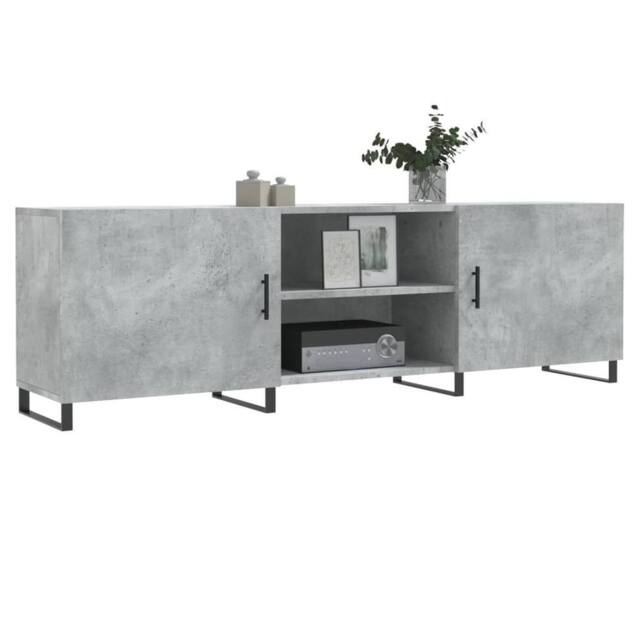 Berkfield Home TV Cabinet Concrete Grey 150x30x50 cm Engineered Wood - Size: 150 x 30 x 50 cm - image 1
