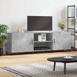 Berkfield Home TV Cabinet Concrete Grey 150x30x50 cm Engineered Wood - Size: 150 x 30 x 50 cm - thumbnail 2